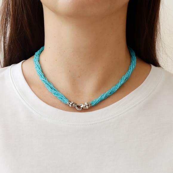 Lagos VINTAGE Blue Semi Precious Bead Necklace - Picture 1 of 7